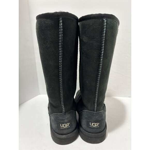 UGG BLACK CLASSIC TALL II SUEDE SHEEPSKIN WINTER BOOTS, WOMEN size 5 - Picture 3 of 6